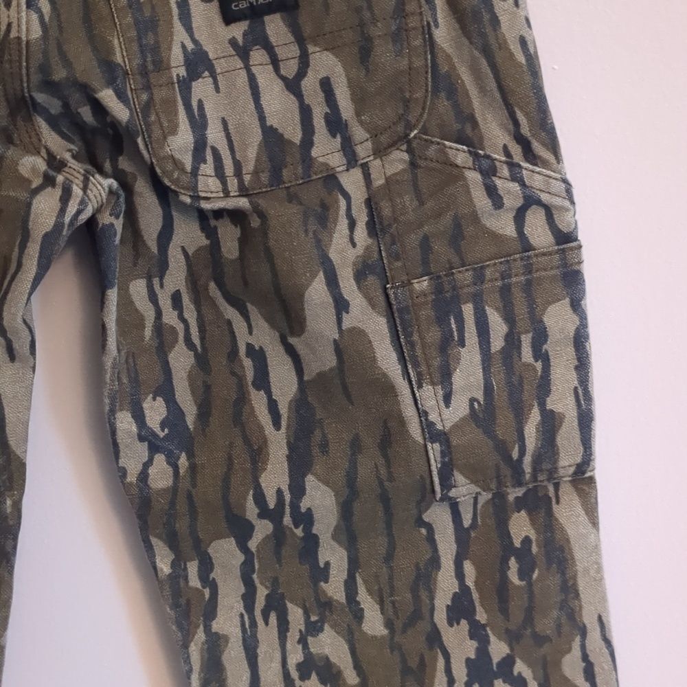 Carhartt Boys Bottomland Camo Green Black Cargo Carpenter Pants - Size 8 - Picture 10 of 13